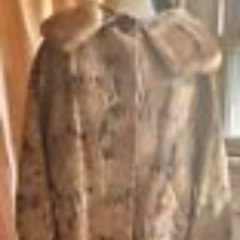 REAL MINK COLLAR TAPESTRY COAT